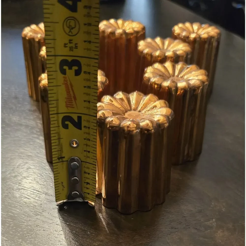 Set 8 Solid Copper French Canelé Molds 67g Professional Grade - Tin Lined 2-1/8”